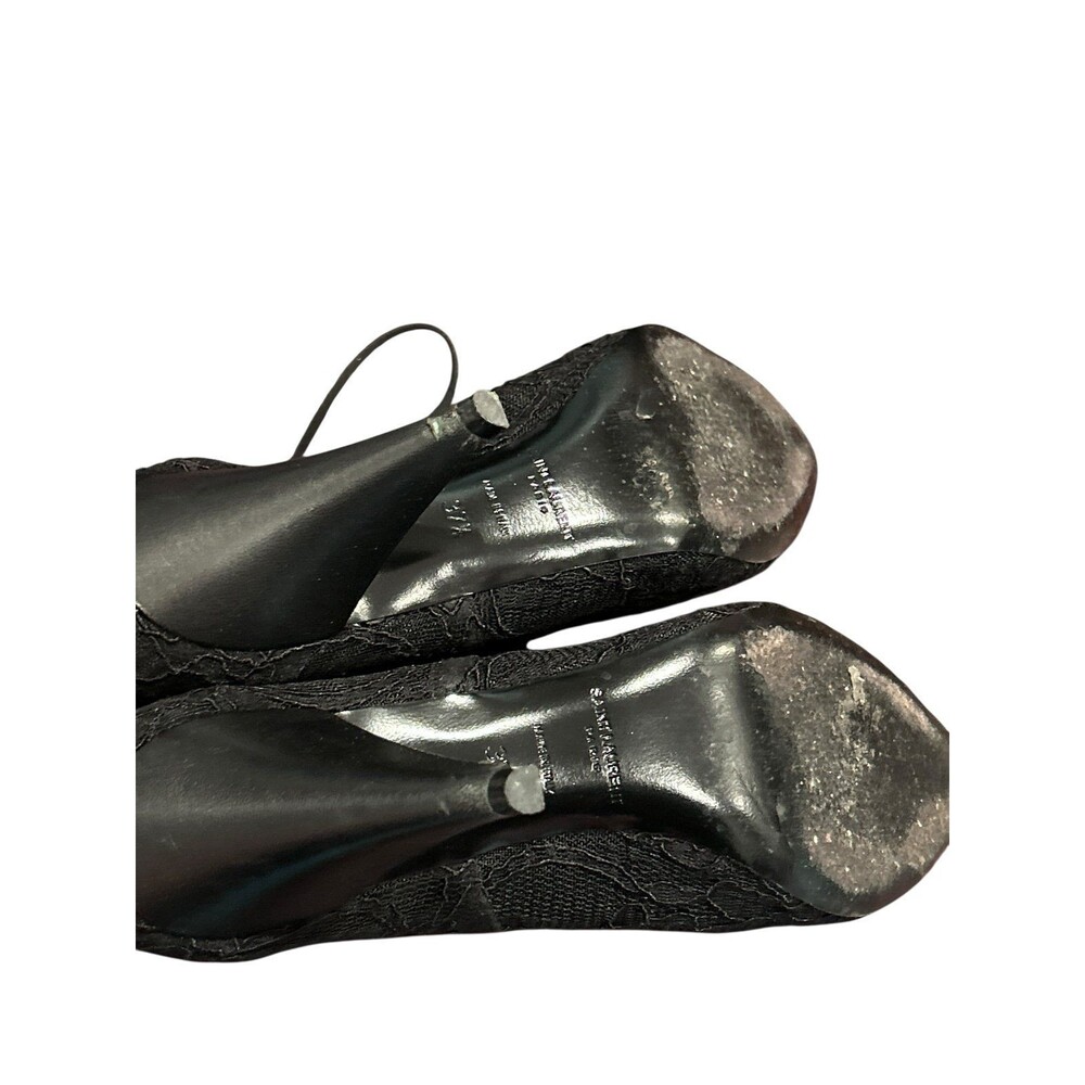 Saint Laurent Era 37.5 Black Lace Up Boots - Picture 9 of 9